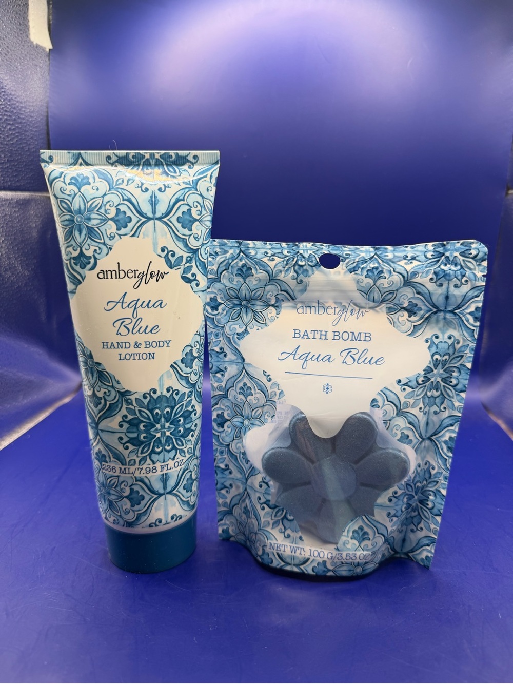 Aqua Blue Hand & Body Lotion and Bath Bomb